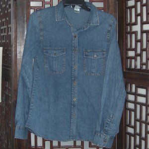 DIZZYLISSY CHAMBRAY/DENIM BUTTON-DOWN SHIRT